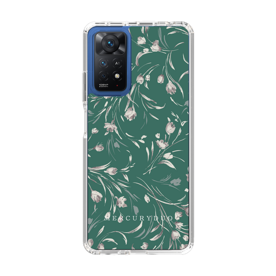 Slim Protection Case［ MERCURYDUO - BotanicalFlower - Green ］