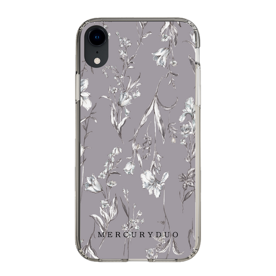 Slim Protection Case［ MERCURYDUO - BotanicalFlower - Grey ］