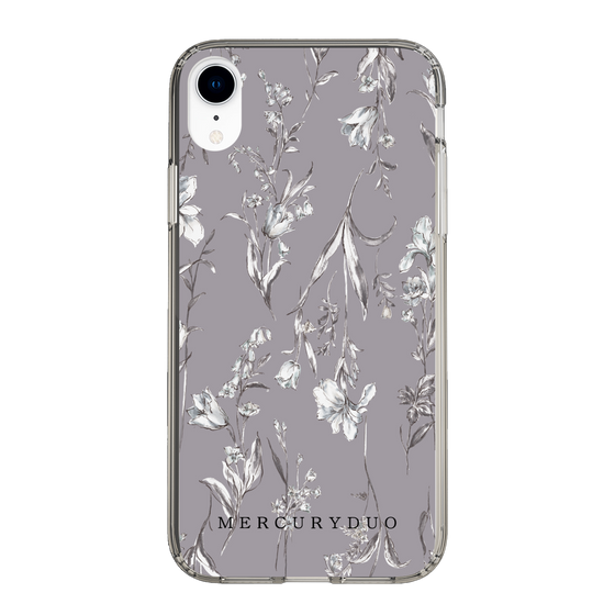 Slim Protection Case［ MERCURYDUO - BotanicalFlower - Grey ］