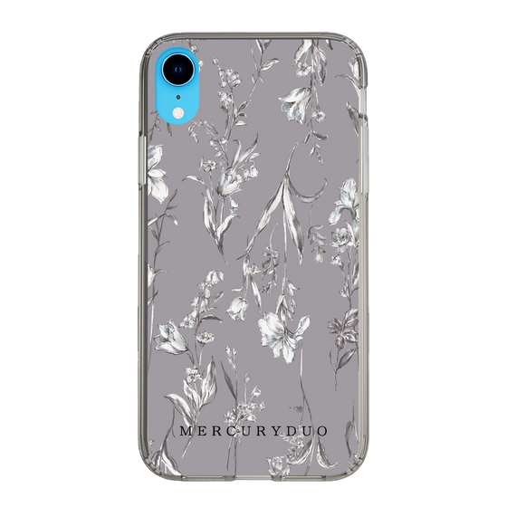 Slim Protection Case［ MERCURYDUO - BotanicalFlower - Grey ］