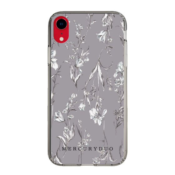 Slim Protection Case［ MERCURYDUO - BotanicalFlower - Grey ］