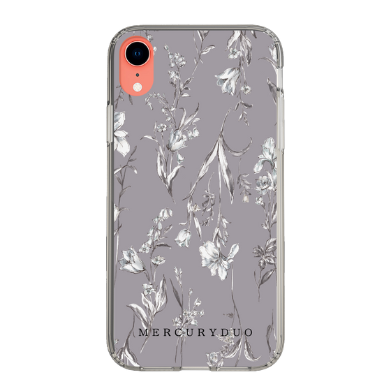 Slim Protection Case［ MERCURYDUO - BotanicalFlower - Grey ］