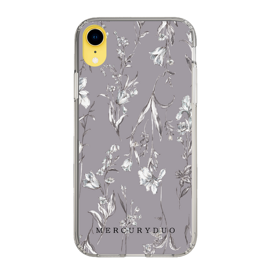 Slim Protection Case［ MERCURYDUO - BotanicalFlower - Grey ］