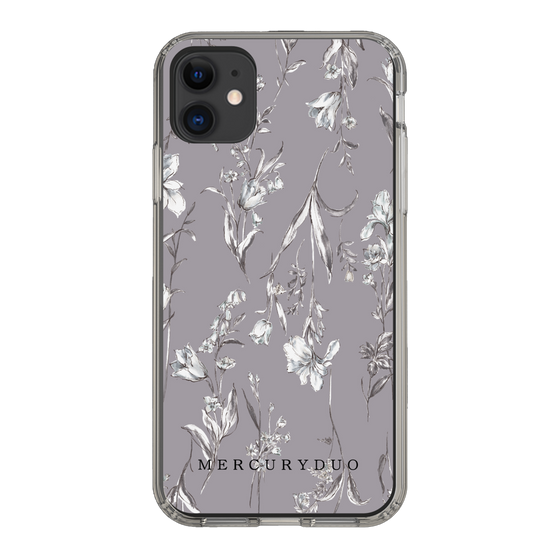 Slim Protection Case［ MERCURYDUO - BotanicalFlower - Grey ］