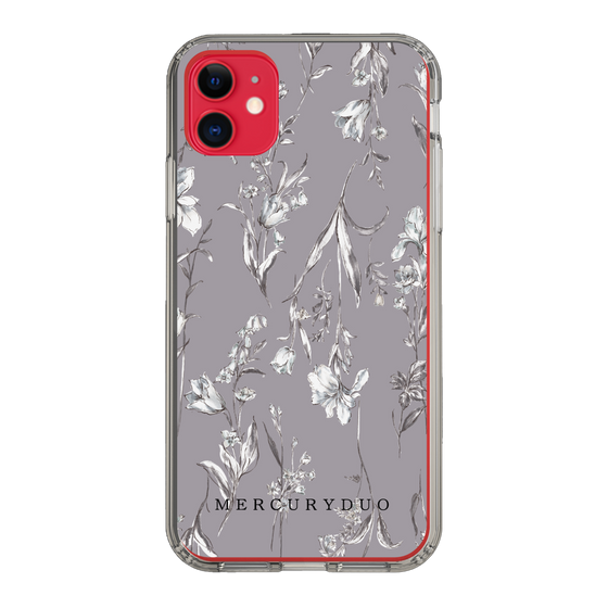 Slim Protection Case［ MERCURYDUO - BotanicalFlower - Grey ］