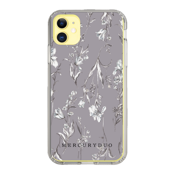 Slim Protection Case［ MERCURYDUO - BotanicalFlower - Grey ］