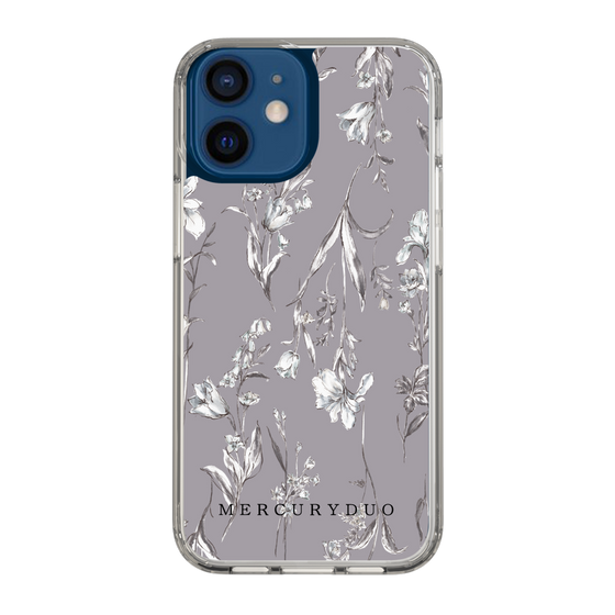 Slim Protection Case［ MERCURYDUO - BotanicalFlower - Grey ］