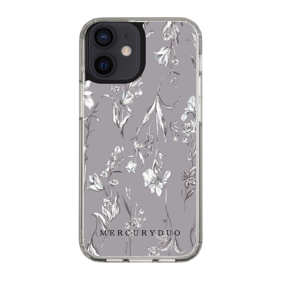 Slim Protection Case［ MERCURYDUO - BotanicalFlower - Grey ］