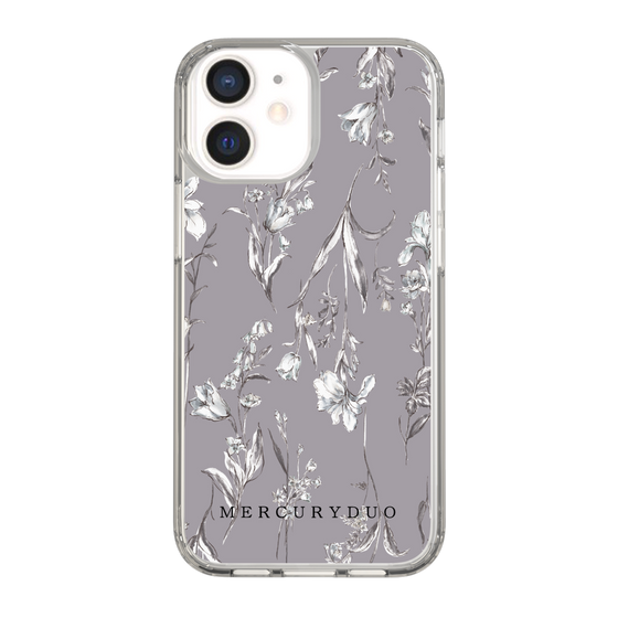 Slim Protection Case［ MERCURYDUO - BotanicalFlower - Grey ］