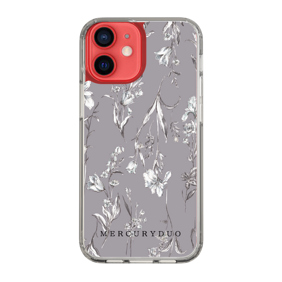 Slim Protection Case［ MERCURYDUO - BotanicalFlower - Grey ］