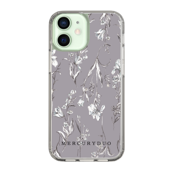 Slim Protection Case［ MERCURYDUO - BotanicalFlower - Grey ］