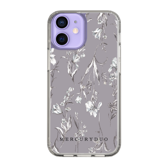 Slim Protection Case［ MERCURYDUO - BotanicalFlower - Grey ］