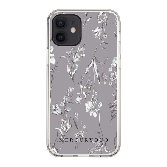 Slim Protection Case［ MERCURYDUO - BotanicalFlower - Grey ］