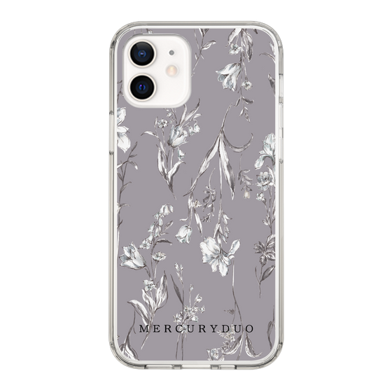 Slim Protection Case［ MERCURYDUO - BotanicalFlower - Grey ］