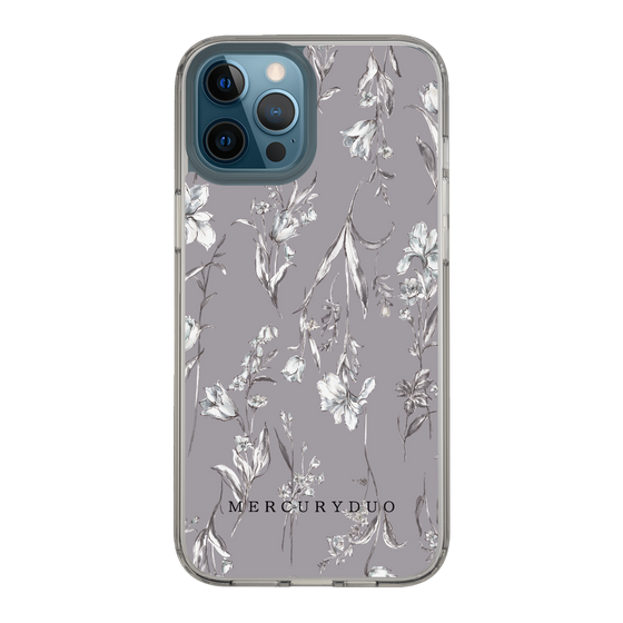 Slim Protection Case［ MERCURYDUO - BotanicalFlower - Grey ］