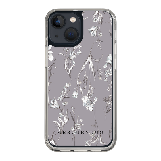 Slim Protection Case［ MERCURYDUO - BotanicalFlower - Grey ］