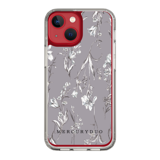 Slim Protection Case［ MERCURYDUO - BotanicalFlower - Grey ］
