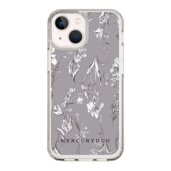 Slim Protection Case［ MERCURYDUO - BotanicalFlower - Grey ］
