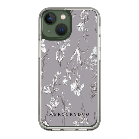 Slim Protection Case［ MERCURYDUO - BotanicalFlower - Grey ］