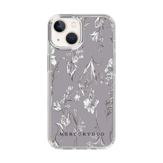 Slim Protection Case［ MERCURYDUO - BotanicalFlower - Grey ］