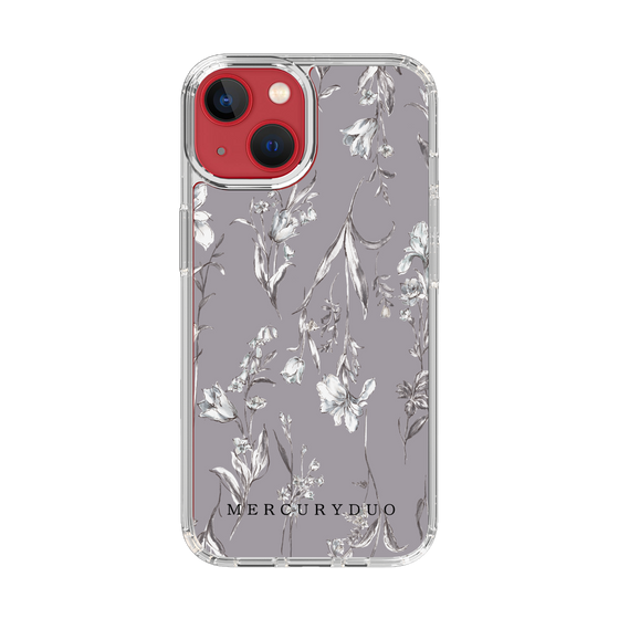 Slim Protection Case［ MERCURYDUO - BotanicalFlower - Grey ］
