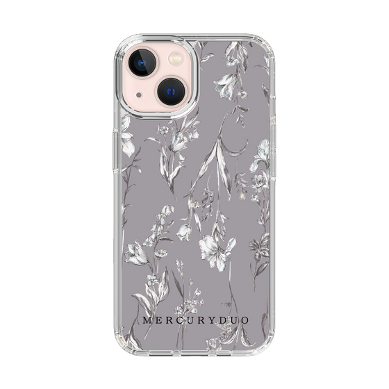 Slim Protection Case［ MERCURYDUO - BotanicalFlower - Grey ］