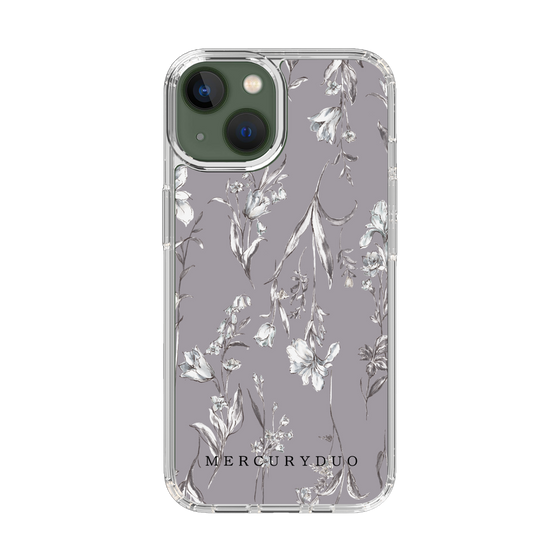 Slim Protection Case［ MERCURYDUO - BotanicalFlower - Grey ］