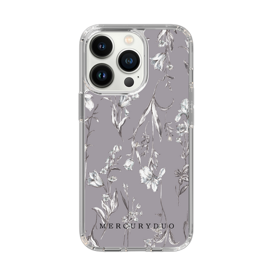 Slim Protection Case［ MERCURYDUO - BotanicalFlower - Grey ］