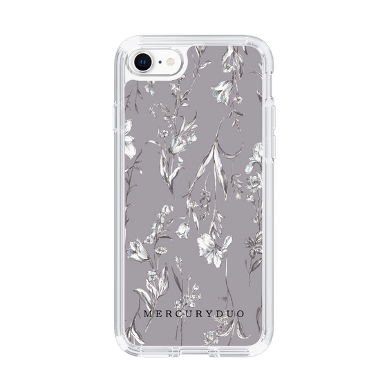 Slim Protection Case［ MERCURYDUO - BotanicalFlower - Grey ］