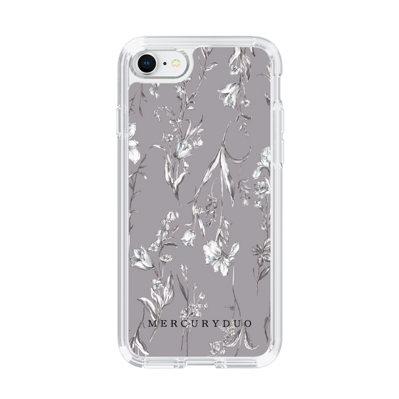 Slim Protection Case［ MERCURYDUO - BotanicalFlower - Grey ］