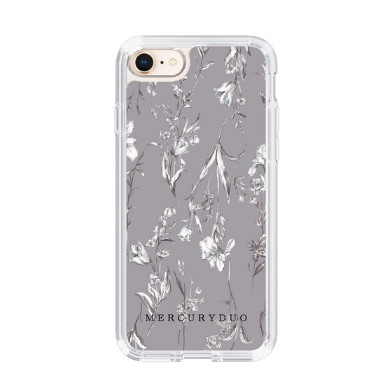 Slim Protection Case［ MERCURYDUO - BotanicalFlower - Grey ］