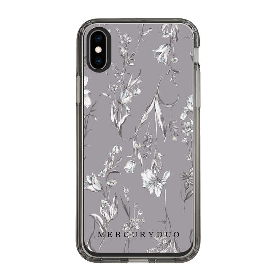Slim Protection Case［ MERCURYDUO - BotanicalFlower - Grey ］