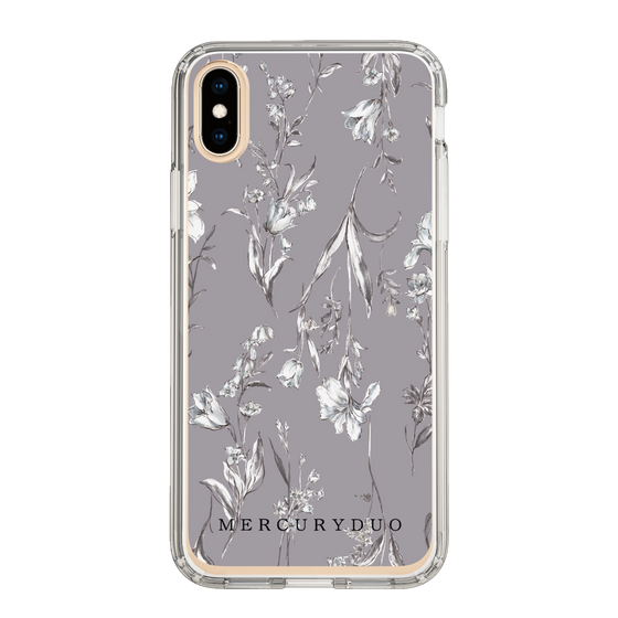 Slim Protection Case［ MERCURYDUO - BotanicalFlower - Grey ］