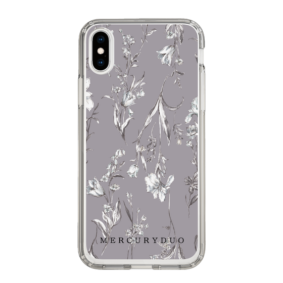Slim Protection Case［ MERCURYDUO - BotanicalFlower - Grey ］