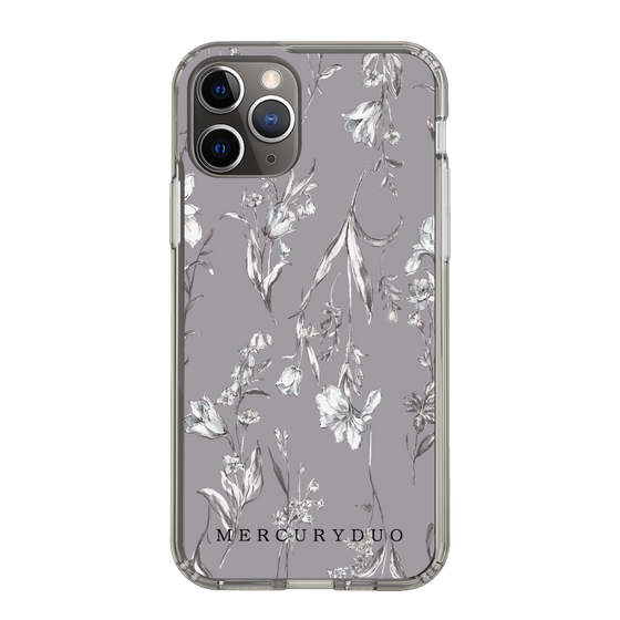 Slim Protection Case［ MERCURYDUO - BotanicalFlower - Grey ］