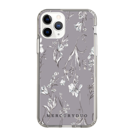 Slim Protection Case［ MERCURYDUO - BotanicalFlower - Grey ］