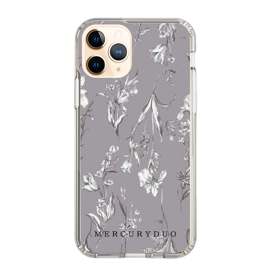 Slim Protection Case［ MERCURYDUO - BotanicalFlower - Grey ］