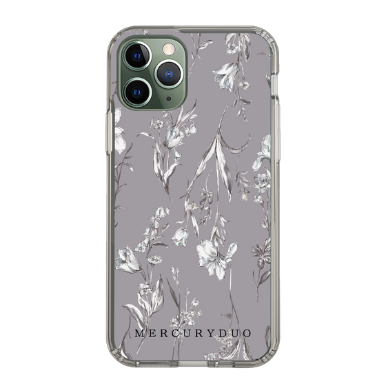 Slim Protection Case［ MERCURYDUO - BotanicalFlower - Grey ］