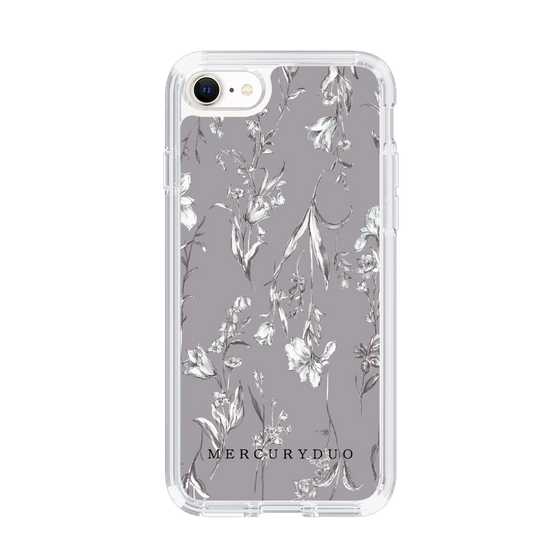 Slim Protection Case［ MERCURYDUO - BotanicalFlower - Grey ］