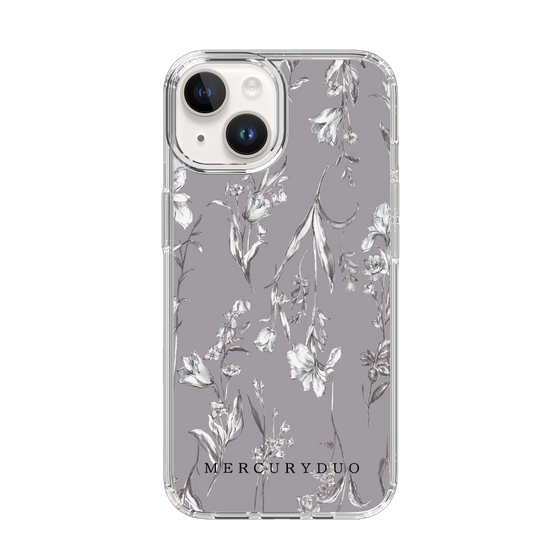 Slim Protection Case［ MERCURYDUO - BotanicalFlower - Grey ］