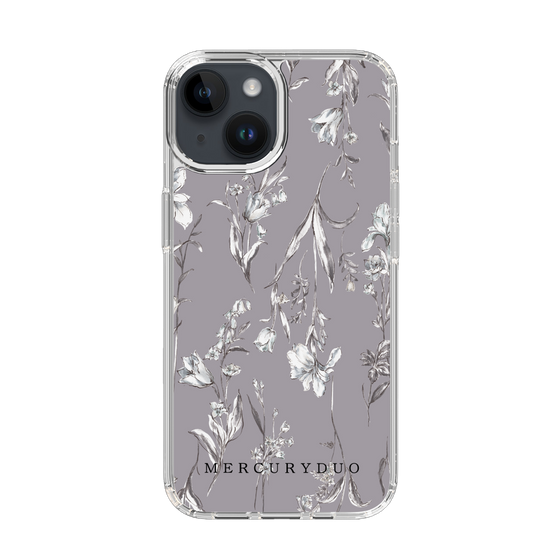 Slim Protection Case［ MERCURYDUO - BotanicalFlower - Grey ］