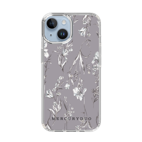 Slim Protection Case［ MERCURYDUO - BotanicalFlower - Grey ］