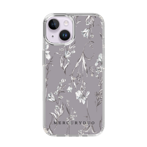 Slim Protection Case［ MERCURYDUO - BotanicalFlower - Grey ］