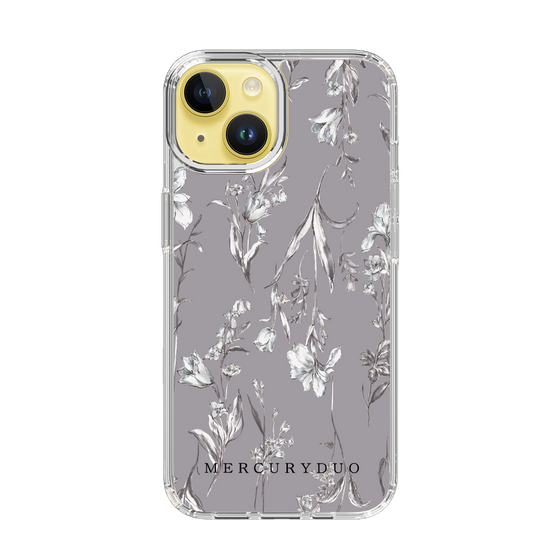 Slim Protection Case［ MERCURYDUO - BotanicalFlower - Grey ］
