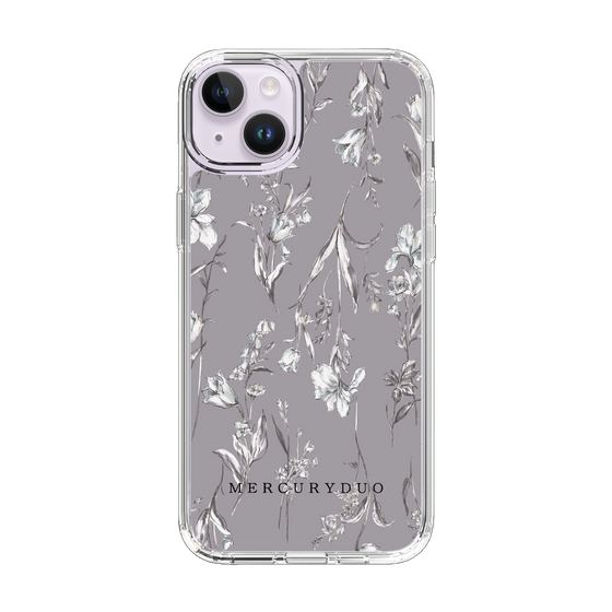 Slim Protection Case［ MERCURYDUO - BotanicalFlower - Grey ］