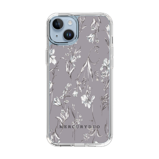 Slim Protection Case［ MERCURYDUO - BotanicalFlower - Grey ］