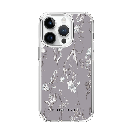 Slim Protection Case［ MERCURYDUO - BotanicalFlower - Grey ］