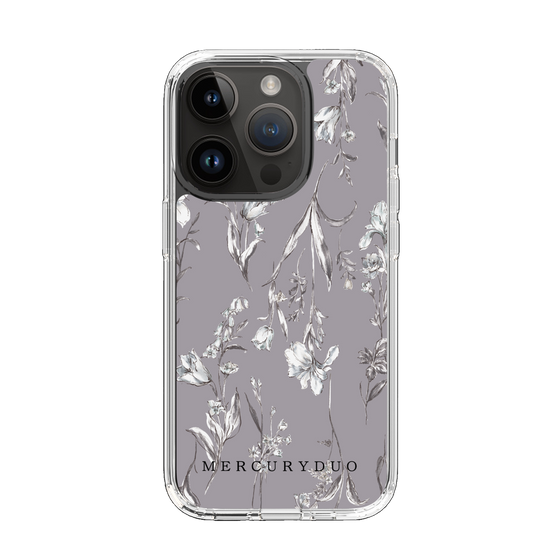 Slim Protection Case［ MERCURYDUO - BotanicalFlower - Grey ］