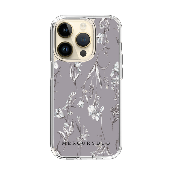 Slim Protection Case［ MERCURYDUO - BotanicalFlower - Grey ］