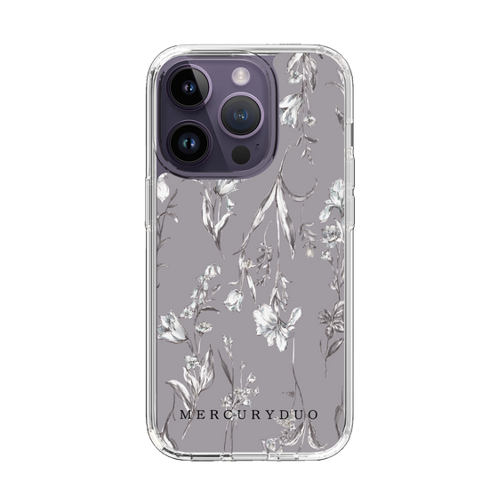 Slim Protection Case［ MERCURYDUO - BotanicalFlower - Grey ］